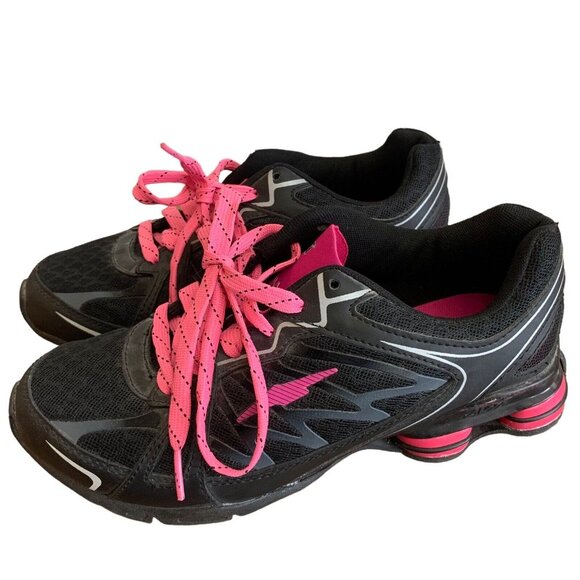 Womens Avia 7.5 Shock Absorbing Athletic Sneaker Shoe Kidcore Black Pink Shox - Picture 2 of 8